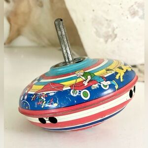VINTAGE | Authentic 1930’s Tin Spin Top Toy Retro